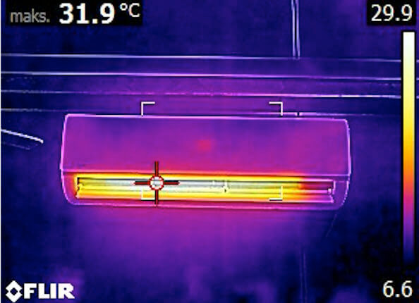 Jak działa klimatyzacja - widok z kamery termowizyjnej